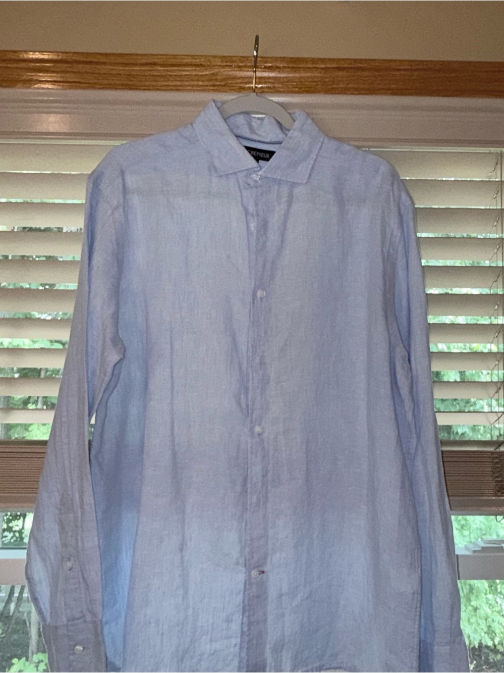 Daniel Cremieux Light Blue Linen Button-Up Dress Shirt